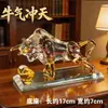 Regalo de Zodiaco de Cristal Buey: Adorno de Buey Auspicioso, Regalo Artesanal para Sala de Estar, Recibidor, Decoración de Mueble de TV, Figura de Vidrio