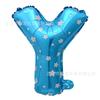 Balão de Filme de Alumínio Rosa Estampado com Letras Inglesas Vermelho-Rosa Bolinhas Festa de Aniversário Balão Azul Estampado Arranjo de Decoração