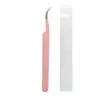 Pinzas para Extensiones de Pestañas Falsas Acero Inoxidable Rizado de Pestañas con Patrón de Fibra Pinzas de Belleza Herramientas de Belleza Fábrica en Stock