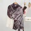 Bufanda Chal Tie-Dye Yongjun para Mujer, Protección Solar de Invierno, Rayón Delgado, Bufanda de Seda Decorativa de Alta Gama para Viaje