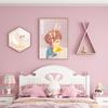 Pintura Decorativa Moderna Simple para Habitación Infantil Pintura Colgante de Cabecera para Dormitorio Murales de Fondo para Habitación de Niños y Niñas con Animales de Dibujos Animados