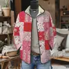 2025 Plataforma Independente Temu Moda Feminina Jaqueta Acolchoada de Algodão Estampa Floral Digital Botão 6 Jaqueta de Algodão Feminina