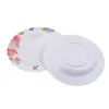 Vajilla de melamina plato de melamina plástico calcomanía blanca redondo 7 pulgadas plato corrugado merienda almacenamiento de meriendas plato hondo