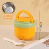 Tazón de Sopa de Acero Inoxidable 304 con Tapa, Taza de Desayuno, Lonchera Apta para Microondas, Vaso Térmico de Grado Alimenticio