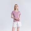 Camiseta Sencilla de Algodón Tipo Seda de Color Sólido, Manga Corta, Verano, Textura de Seda de Hielo, Hombro Normal, Corte Regular, Estilo Holgado, para Mujer