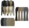 Conjunto de tres piezas estilo 'chica caliente de deseo puro': chaleco sin mangas de cuello medio alto, cárdigan corto, falda ajustada y pantalones casuales para mujer