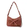 Bolso plisado de diseño exclusivo para mujer 2026 Nuevo estilo de bailarina de ballet con lazo Bolso de axila Bolso versátil de hombro cruzado