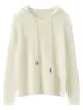 Sudadera con capucha de cachemira pura para mujer, nuevo suéter de cachemira otoño e invierno 2026, suéter base de punto casual holgado