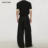 Pantalones Anchos Plisados de Pierna Ancha, Holgados, Estilo Casual Americano High Street, para Hombre y Mujer, Largos hasta el Suelo, Otoño/Invierno JIAMU