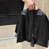 Abrigo para Niñas 2026 Otoño Nueva Moda Elegante Chaqueta de Cuero Negra Infantil con Diseño Sencillo de Mangas Puñadas