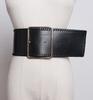 Cinturón de mezclilla con hebilla cuadrada para mujer, de cuero, simple, combinable con todo, ancho, estilo coreano, universal para estudiantes, moda, moderno, cinturón para pantalones