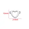Colgante Pulido con Recorte de Doble Agujero en Forma de Corazón Acero Inoxidable Accesorios para Joyería DIY Colgante de Corazón Conectado Dorado