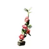 Empratamento de Banquete Rural Estilo Chinês com Flores e Plantas Artificiais, Decoração de Bandeja Artística para Hotel, Embelezamento Criativo de Pratos Frios e Sashimi com Flores Pequenas
