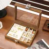 [Fábrica de Origen] Caja Multifuncional de Madera de Nogal para Joyería Caja a Prueba de Polvo para Guardar Anillos y Pendientes Bandeja de Exhibición para Joyería