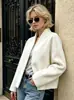 Abrigo de lana casual europeo y americano transfronterizo para mujer, estilo corto, moda otoño e invierno 2026, chaqueta gruesa de lana color albaricoque para mujer