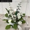 Placa de fundo vermelho para casamento palco floral fileira de flores de palco placa KT floral flor amarrada fileira de flores de banquete de casamento flor artificial