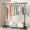 Tendedero para Ropa Interior de Piso para el Hogar, Habitación, Colgar Ropa, Plegable, de un Solo Poste, Telescópico Simple, Móvil para Ropa, Sombreros y Accesorios
