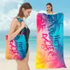 Toalha de praia para viagem ao ar livre 2 em 1 bolsa de ombro, férias na praia surfe, toalha de banho estampada de fibra ultrafina