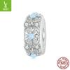 Pulseira de floco de neve romântico de inverno original Ziyun prata faça você mesmo presente de Natal contas de prata esterlina s925 acessórios