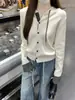 Cardigan Top Patchwork Xadrez Coreano Preguiçoso para Mulheres no Outono e Inverno, Suéter de Tricô que Rejuvenesce, Jaqueta de Aparência Macia e Emagrecedora