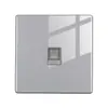Panel de interruptor de enchufe de pared para el hogar de vidrio templado gris plano ultradelgado tipo 86, panel de enchufe USB universal de múltiples cinco agujeros
