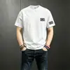 Camiseta Masculina de Verão Nova, Manga Curta, Peso Pesado, Gola Redonda, Solta, Moderna, Versátil, Top Casual de Meia Manga, Camiseta Masculina de Manga Curta
