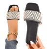 Chanclas de Perlas Estilo Chanel para Mujer Verano 2024 Nuevo Estilo Comercio Exterior Tallas Grandes Punta Cuadrada Suela Plana Sandalias y Chanclas de Exterior para Mujer