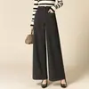 Calças de Lã Wide Leg Femininas Engrossadas Cintura Alta plus size Calças Retas Largas Nova Chegada Calças Casuais para Outono e Inverno 2024
