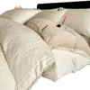 Juego de Cuatro Piezas de Terciopelo de Leche Grueso Estampado Invierno 2026 Funda de Edredón Gruesa de Forro Polar Sábana Bajera Estilo Sábana Bajera de Forro Polar Coral