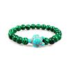 Pulseira Cristal Rosa Natural Malaquita Verde Pulseira Moda Feminina Masculina e Feminina Tartaruga Elástica Pulseira de Casal Pulseira