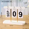 Calendario de Madera Moderno de Hojas Giratorias para Escritorio Colgante Dormitorio Estudio Oficina Decoración de Escritorio Accesorios para Fotos Calendario Perpetuo