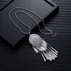 Pendientes Largos Bohemios con Borlas Estilo Étnico Retro Pendientes de Plata Redondos Pez Mariposa Colorida Pendientes de Pavo Real