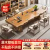 Juego de Mesa de Té Grande de Madera Maciza para Sala de Té, Negociación y Oficina en Casa, Incluyendo Mesa de Té y Sillas