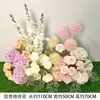 Arreglo floral de piso para boda, decoración de fila de flores rosas, flores de boda, flores artificiales, decoración de pasillo, ambientación, arte floral de escenario T