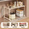 Estante de almacenamiento multifuncional para cocina, organizador para debajo del fregadero, gabinete de capas, organizador de encimera y soporte ajustable para microondas