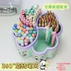 Portalápices Giratorio con Pegatinas de Panda, Multifuncional, Gran Capacidad, Organizador de Escritorio Creativo para Almacenamiento de Papelería de Oficina