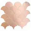 Pegatinas de Pared para Baño Mosaico Escama de Dragón Fondo en Abanico Escama de Pez Pegatinas Metálicas Cepilladas Impermeables y Duraderas