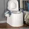 Inodoro Móvil para Ancianos Sencillo para el Hogar Mujeres Embarazadas Dormitorio Inodoro de Sentadillas Inodoro de Doble Propósito Cubo para Orina a Prueba de Olores para Interiores