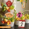 Tarjetas de felicitación del Festival de Medio Otoño, pasteles de luna horneados, cajas de regalo de frutas, tarjetas decorativas de bendición, adornos colgantes para puertas del Festival de Medio Otoño, adornos para coche, etiquetas de ambiente