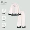 Pijama Estilo Tweed para Mulheres na Primavera e Outono Renda Manga Longa Gola Pequena Estilo Coreano Cardigã Calça Fresca para Casa Pode Ser Usada Fora