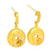 Brincos Puzuo Gold Shop Estilo Igual Ouro de Areia Incrustado com Diamante Fu Tai an Kang Fivela de Segurança Brincos de Abóbora Brincos Elegantes e de Alto Padrão
