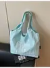 Bolsa tote bordada com letras estilo coreano feminina nova de grande capacidade leve em tecido de nylon bolsa de mão casual para ombro e transversal