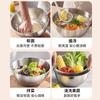 Tina para Lavar Verduras de Acero Inoxidable 304 con Cesta Coladora para Cocina Doméstica, Herramienta para Lavar Arroz, Cesta de Doble Capa para Lavar Frutas y Arroz