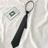 Estilo Coreano Estudiante Estilo Universitario Estilo Japonés Corbata de Cuadros Uniforme JK Corbata Perezosa Negra Unisex Corbata de Moda