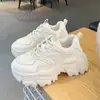 Zapatillas de plataforma de calle con cordones toscos para mujer, malla transpirable, nuevas de Primavera y Otoño 2023, negras, versátiles, casuales, moda ins