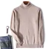 Suéter de punto de lana para hombre de otoño e invierno, cuello alto, suéter de lana casual de cuello semi-alto, suéter básico de cuello redondo para venta al por mayor