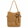 Bolso de Playa Tejido para Mujer Vacaciones en la Costa Casual Gran Capacidad Fácil de Llevar Estilo Perezoso Bolso Tote de Alta Gama para el Trabajo