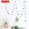 Venta directa de fábrica de 4 metros de papel especial redondo estrella flor colgante barra bandera boda fiesta decoración polvo brillante de doble cara