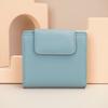 Cartera de mujer estilo coreano de cuero genuino, corta, de moda, de primera capa, de cuero genuino, tarjetero multitarjeta con cremallera, monedero de comercio exterior