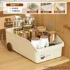 Caja de almacenamiento para cocina para utensilios de cocina, gabinete con ruedas, caja de almacenamiento para botellas de condimentos, estante de almacenamiento con ruedas y rodillos